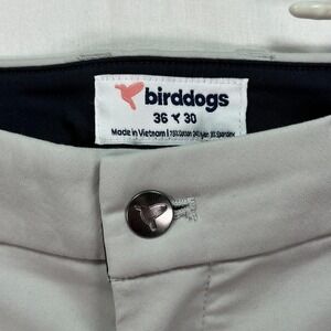 Birddogs Pants Mens 36 x 28 Gray Stretch Chino Golf Performance Zip Pocket (30")